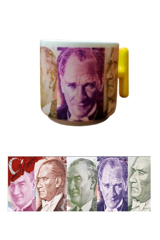 Mustafa Kemal Atatürk Printed t Porcelain Gift Mug with Handle