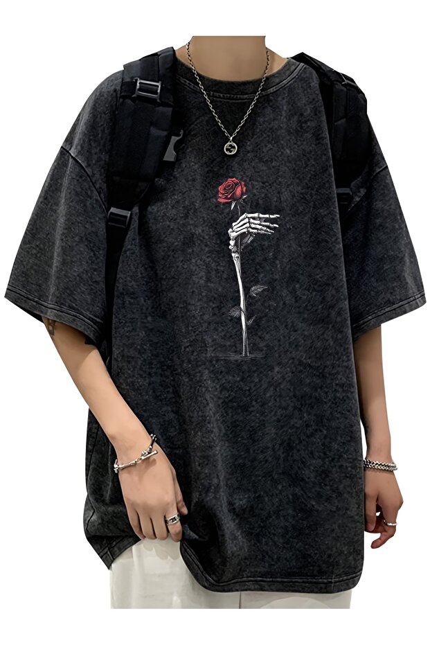 Unisex Acid Washed Oversized T-Shirt – Cotton Casual Comfort Fit
