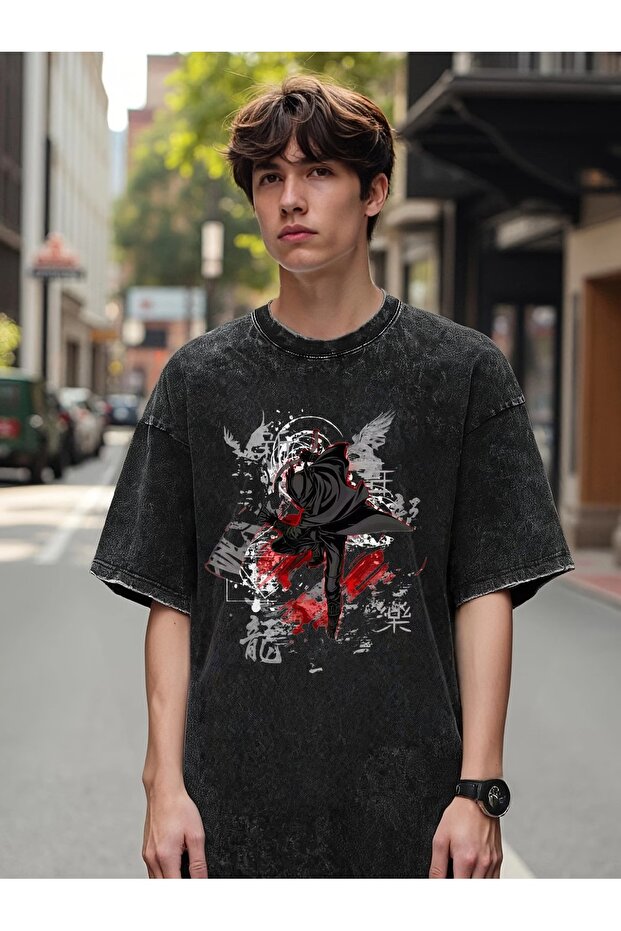 Unisex Oversized T-Shirt - Acid Washed 100% Cotton Casual Model