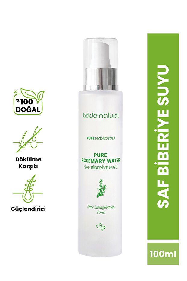 Bade Natural Biberiye Suyu Dökülme Karşıtı ve Saç Uzamasını Destekleyici Saç Toniği %100 Doğal ve Saf 100 ml