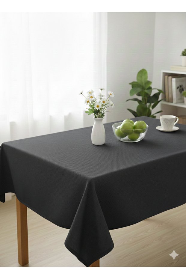 Duck Fabric Liquid-Proof Stain-Resistant Tablecloth, Dining Table Cover Anthracite Gray
