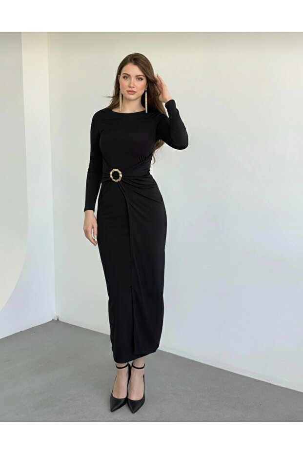 Tokalı Sandy Elbise - 3