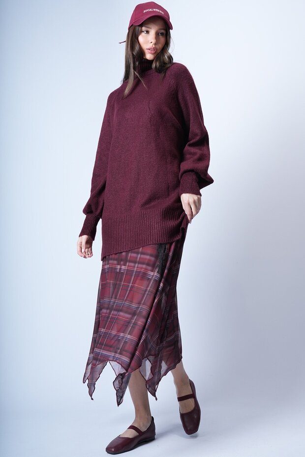 Boğazlı Mini Elbise - 4