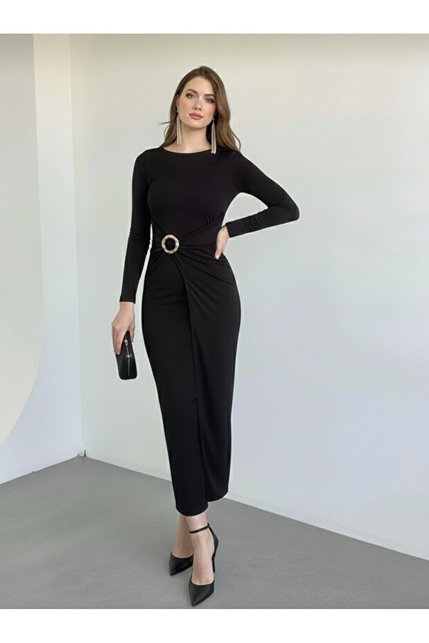 Tokalı Sandy Elbise - 2