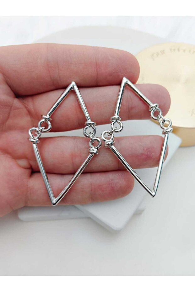 Iconic Silver Color Women's Earrings with Dangle