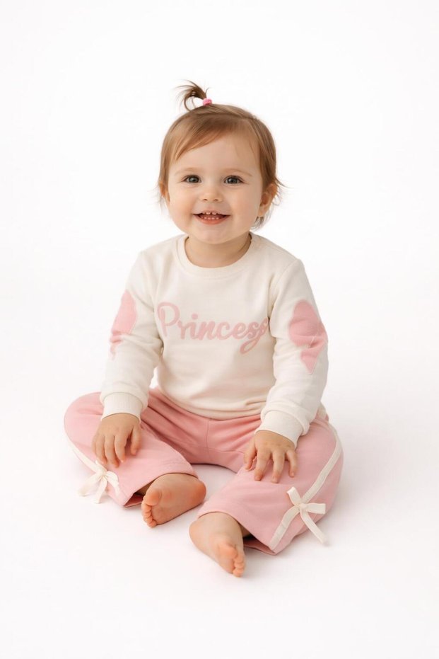 Girl's Tracksuit Set Sweatshirt Bottoms Cotton Two-Thread Casual Combination 2-3-4-5 Years Old