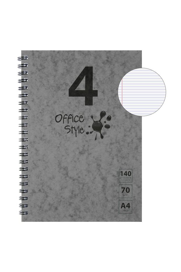 A4 Grey Notebook with 4 Subjects - 140F