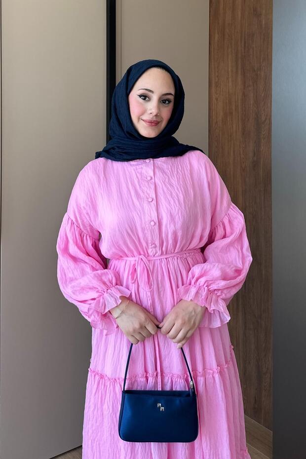 Bahar Elbise 1095 Pembe - 3