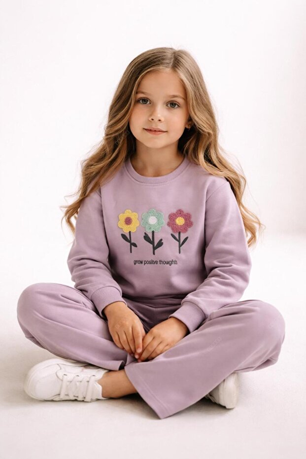Girl's Tracksuit Set Sweatshirt Bottom Cotton Two-Thread Casual Combination 3-4-5-6-7-8-9-10 Years Old