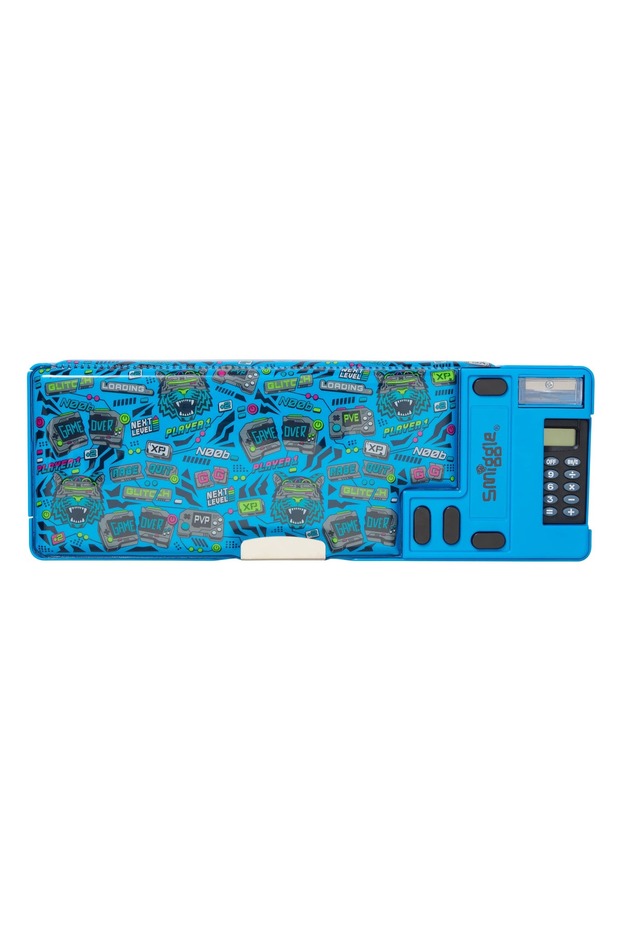 Eclipse Pop-Out Pencil Case Medium Blue – with Pop-Out Mechanism, Calculator, and Sharpener