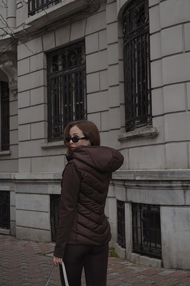 سترة دافئة قابلة للنفخ باللون البني من دالجيد - 3