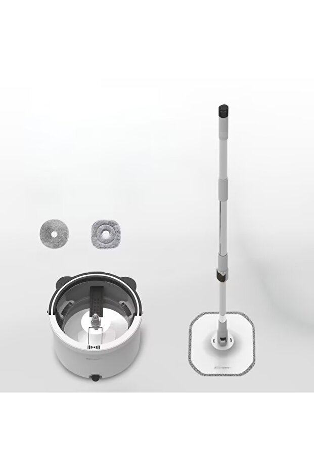 Spin Mop and Bucket Set with Dual Tanks, 360° Rotating Floor Mop for Deep Cleaning