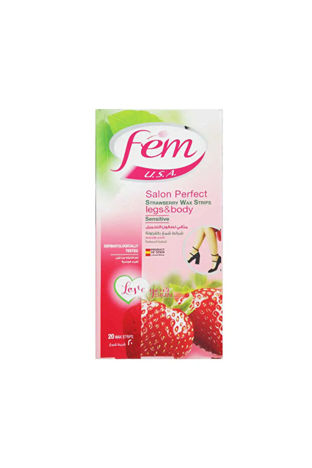 Salon Perfect Strawberry Wax Strips Legs and Body- 20 Strips