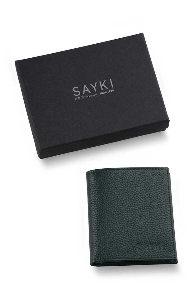 Yeşil 100% Deri Cüzdan - 1