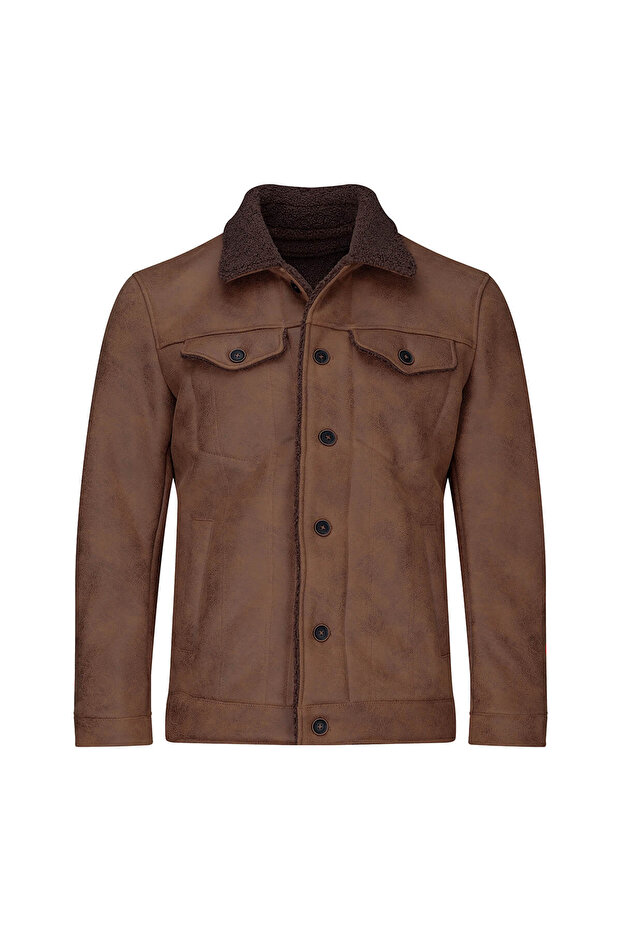 Taba Slim Fit Bebe Yaka Deri Mont - 1