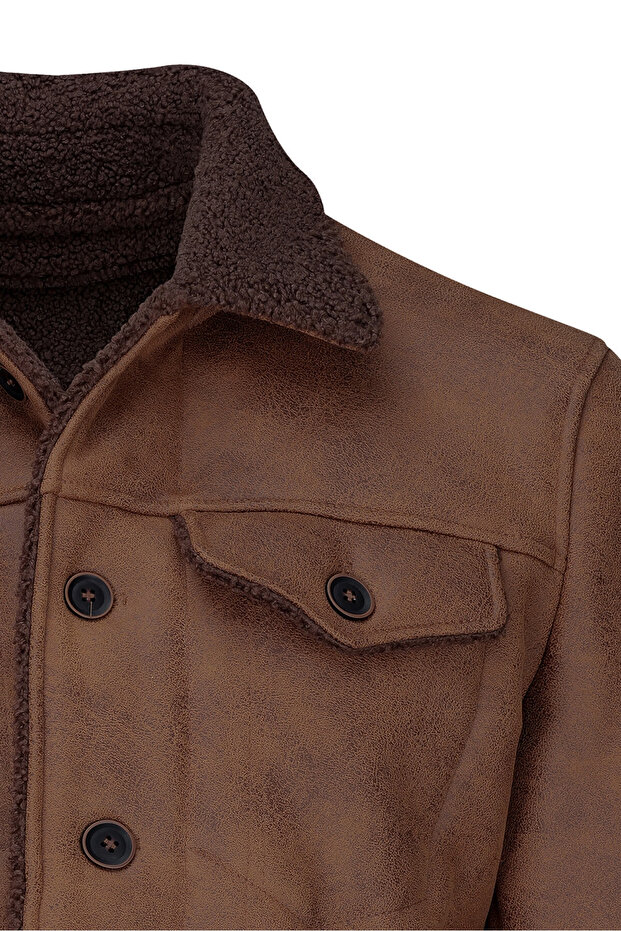 Taba Slim Fit Bebe Yaka Deri Mont - 2