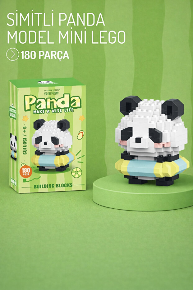 Simitli Panda Model Karakter Figürü 3D Yapı Oyuncakları - 1