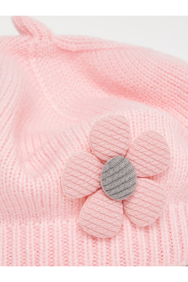 قبعة بيريه سادة مزينة بزخارف زهور - 3