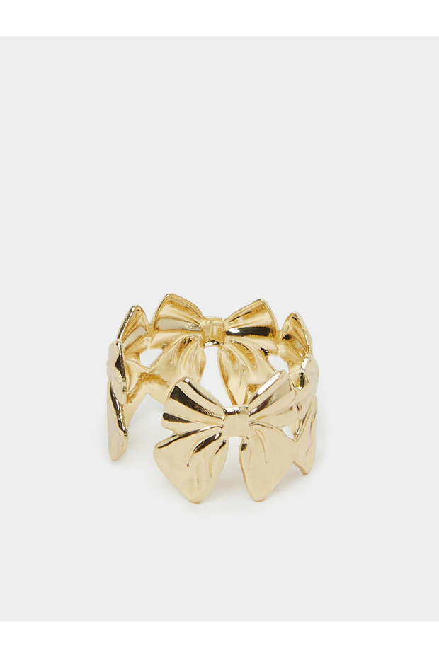 خاتم ذهبي مزين بفيونكة - 2