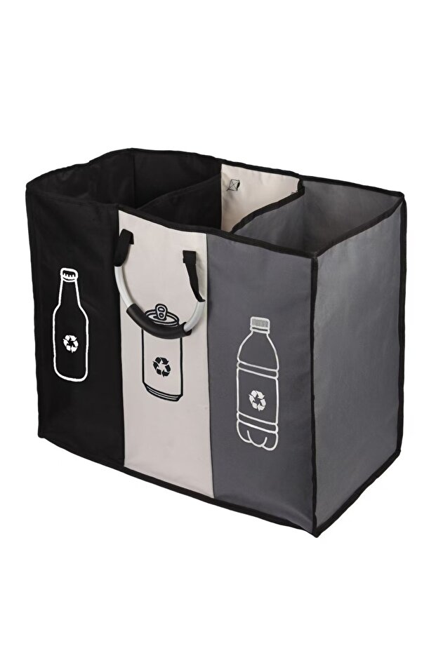 C Style Deposit Bottle Collector Bins with 3 Compartments Recycling Bins Odor-Resistant Recycle Bin