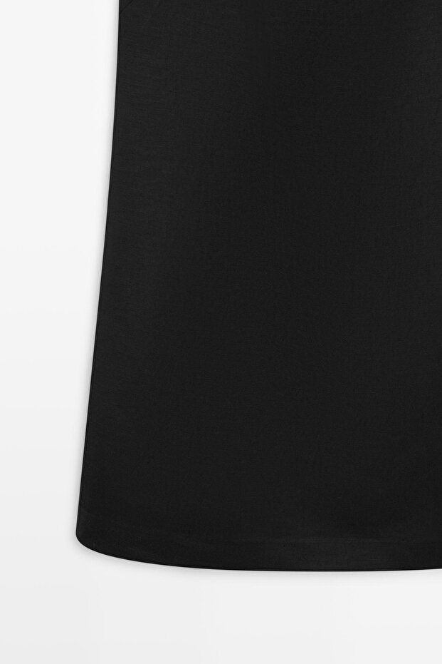 Dökümlü mini elbise - 7