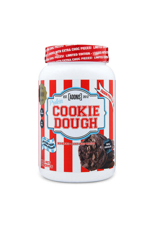 Protein Cookie Dough – Triple Chocolate, 1kg, High-Protein Casein