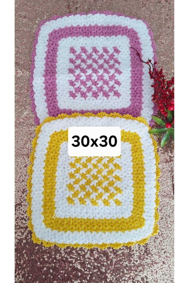 2-Piece Bath Washcloth Bath Scrubber Hand Knitted Washcloth Mother Father Child Washcloth Soft White