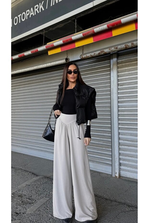 İspanyol Paça Kumaş Pantolon - 1