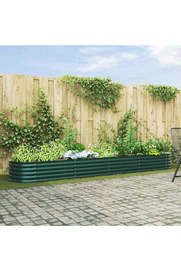 Raised Bed Green 400 x 80 x 44 cm Steel