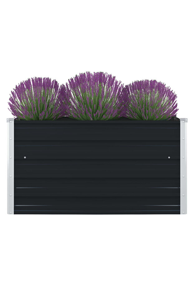 Raised Garden Bed 100x100x45 cm Galvanised Steel Anthracite