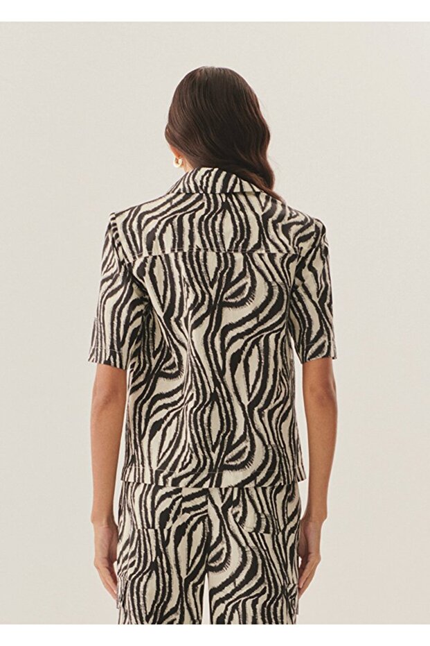 Zebra Patterned Cotton Regular Shirt - 3