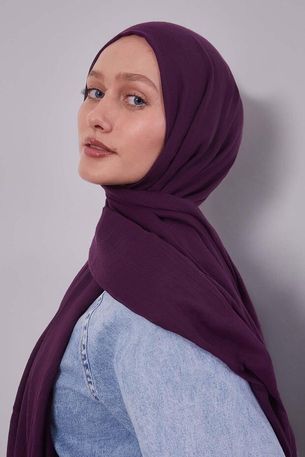 Dark Purple Plain Hawaiian Shawl