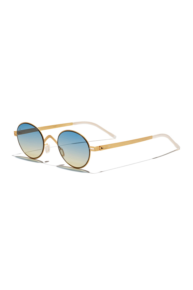 Eoh5000 C1 Blue Gradient Ultra Light Metal Round Unisex Sunglasses