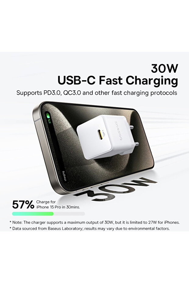 30W, Type-C - Moon White - 5