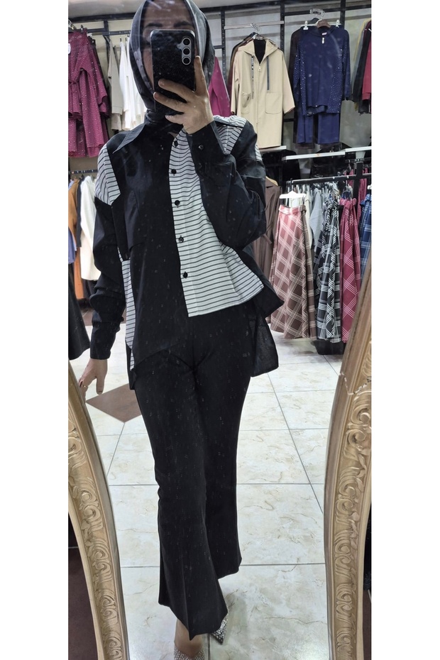 Simetri kesim gomlek - 3