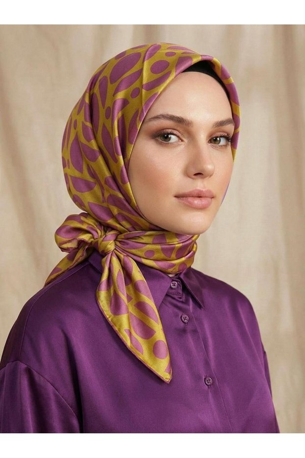 Silk Scarf - 9174D-57 - Tivil - Gold, Pink
