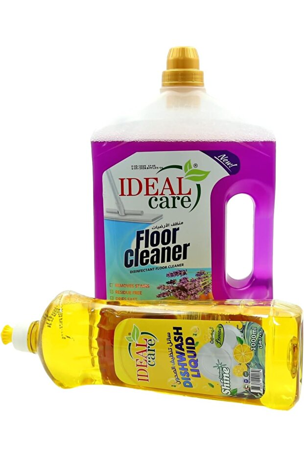 Ideal Care Floor Cleaner Pro Lavender 3L & Dishwash Liquid 1000ml Combo Pack