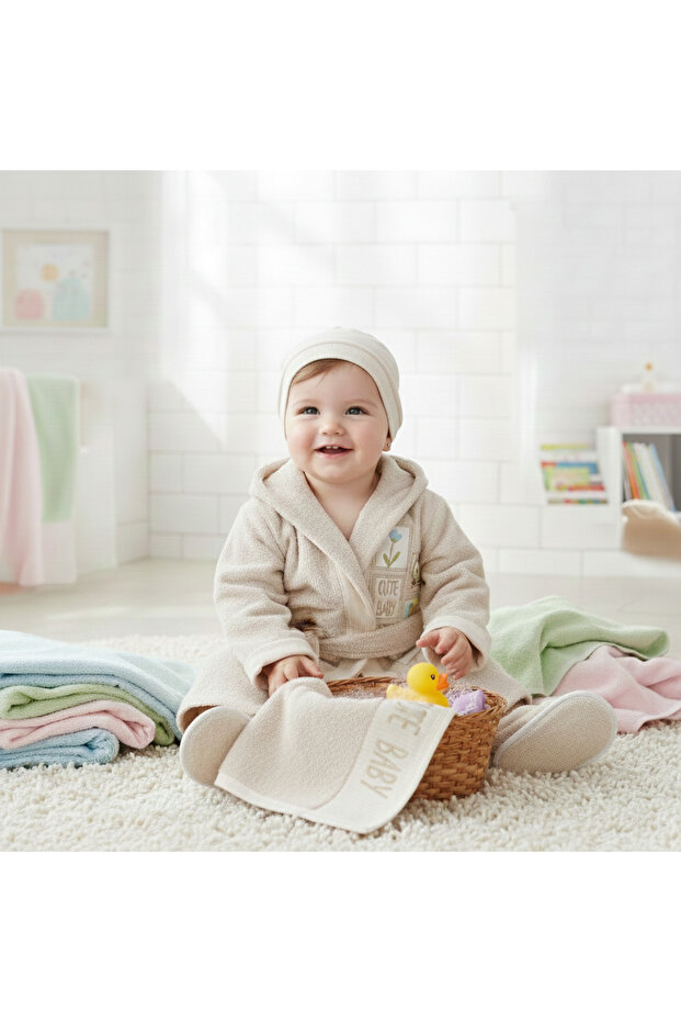 Bambu 0-24 Ay Bebek Bornoz Seti - 2
