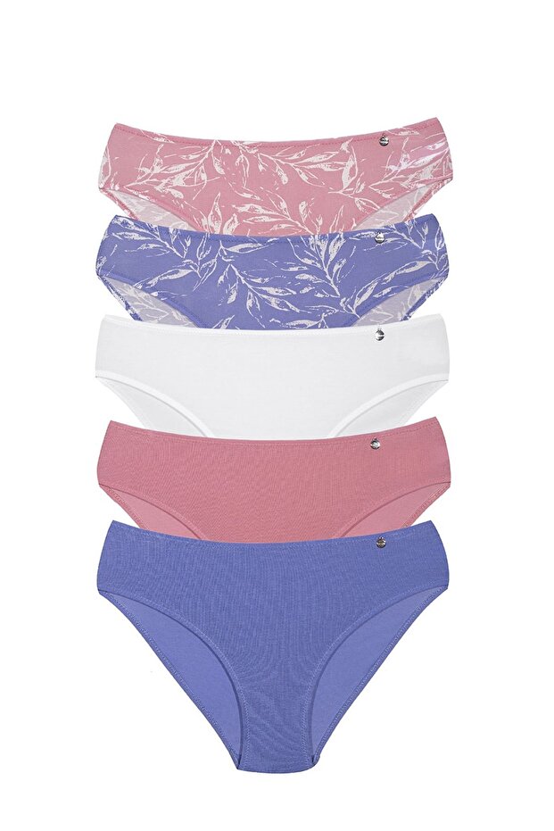 Cotton-Modal Aleaves 5-Pack Women's Panties Colorful