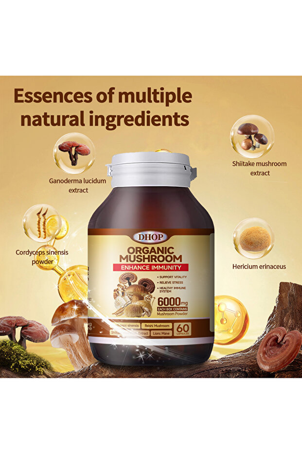 Mushroom Supplement - Enhance Immunity, Support Vitality & Relieve Stress