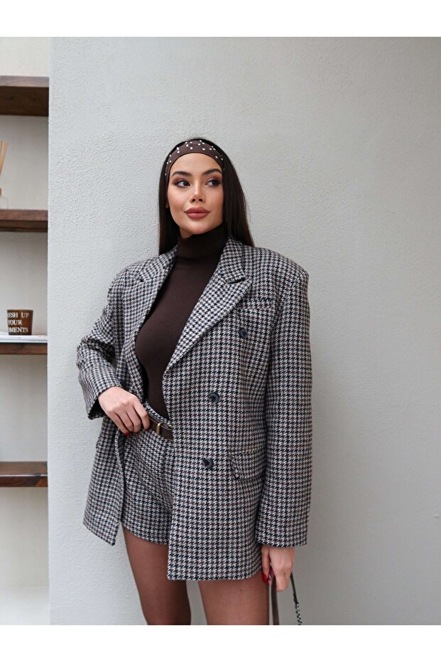 طقم سترة بنمط مخالب الغراب - 2