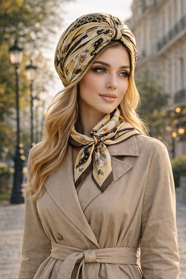 %100 İpek Tivil Eşarp - 3