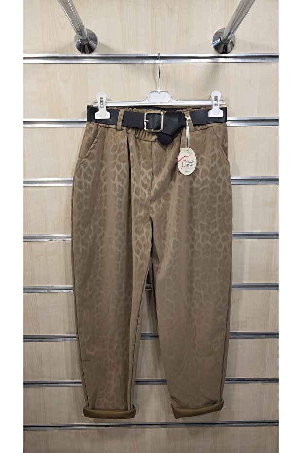 Leopard Pattern Trousers Leather-Look - 1