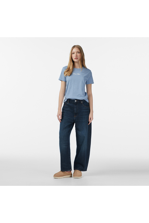 Classic Script Regular Kadın Mavi T-Shirt - 3