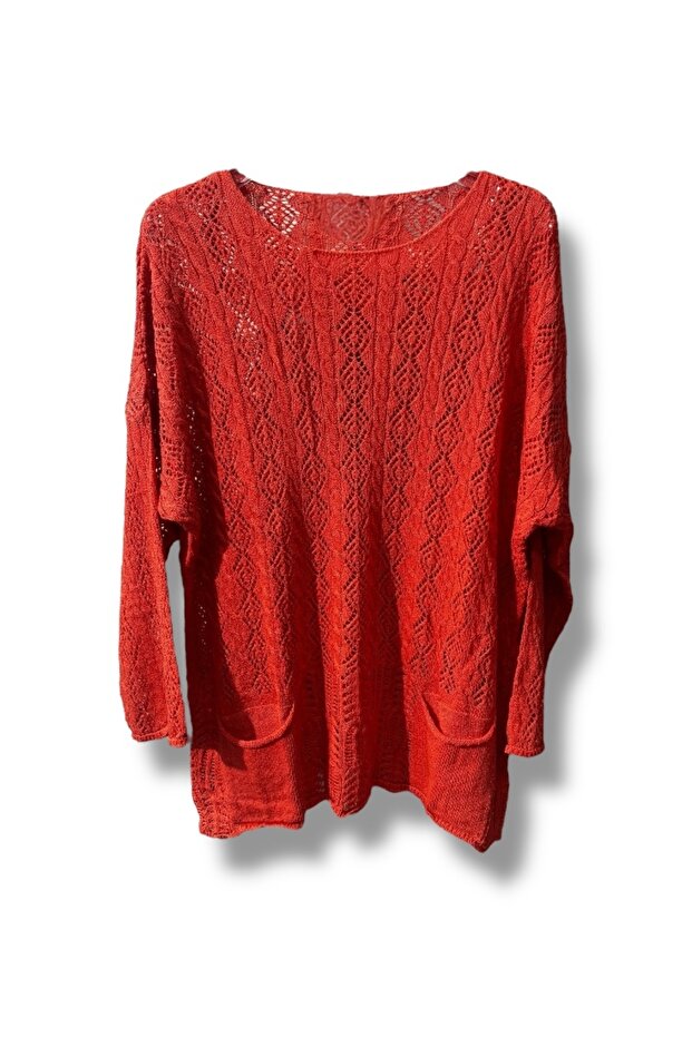 100% Mercerized Cotton Knitwear Blouse – Standard Size 38-48 Compatible, with Pockets, Soft Texture