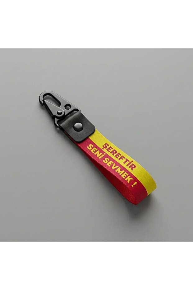 It's an Honor to Love You Yellow Red Designed Fabric Keychain