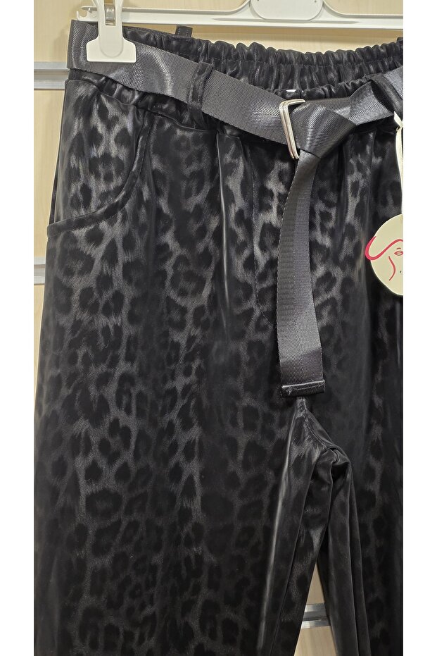 Leopard Pattern Trousers Leather-Look - 2