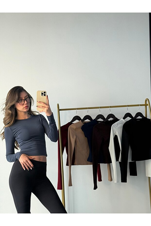 Düz Yaka Basic Bluz - 4