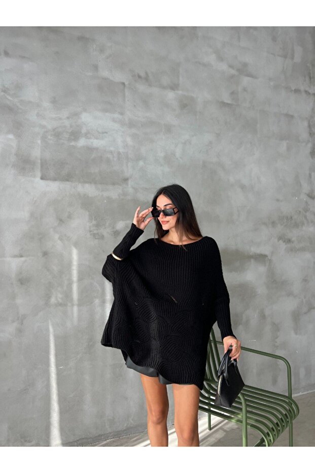 BABE SWEATER, black, with Patterned - 2