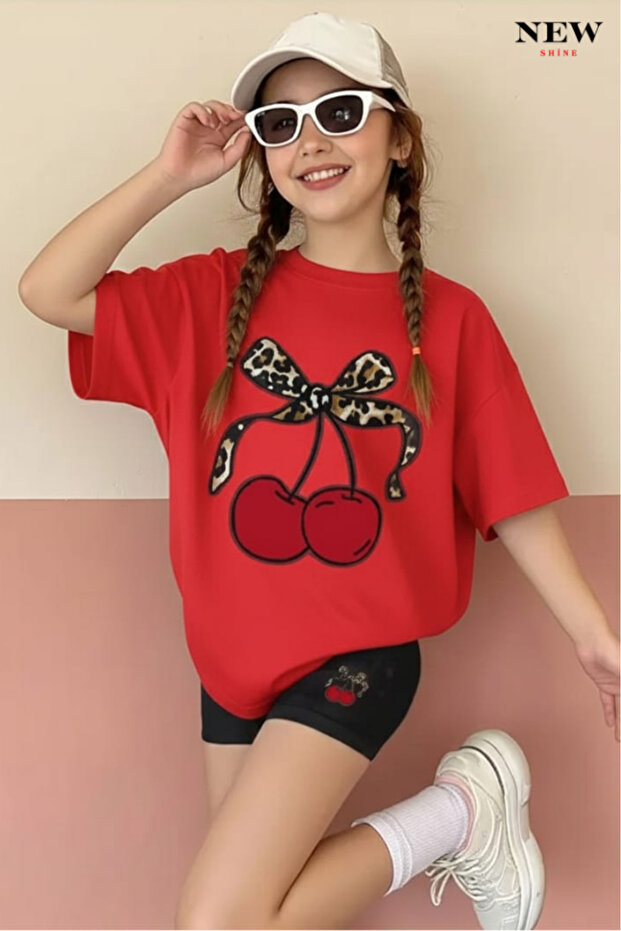Cherry Printed Unisex Children's T-Shirt